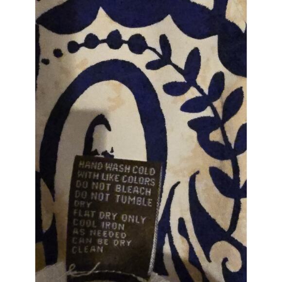 J. McLaughlin Imogen Sheath Dress, Size Small Knee Length Blue Cream Resort Wear - Picture 6 of 7